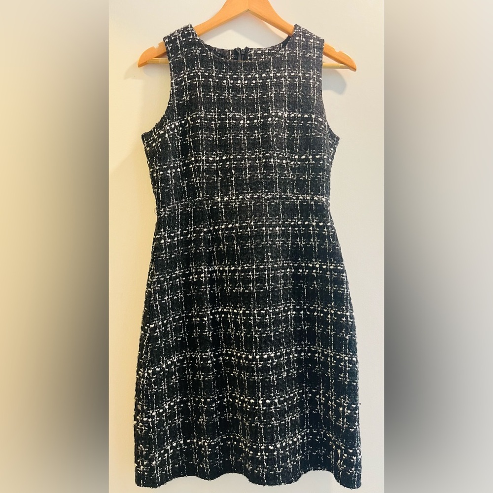 Black and White Boucle Dress